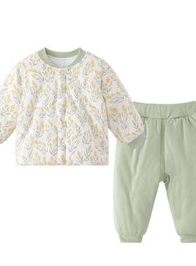 宝宝棉服套装秋冬婴儿保暖夹棉