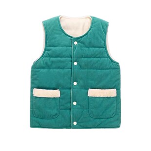 新款婴儿童羽绒棉马甲宝宝金丝绒背心男童女童装秋冬加厚保暖内胆