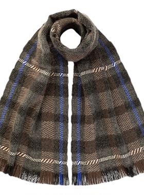 【3期免息】Johnstons of Elgin 格纹羊绒围巾保暖2026秋冬新品
