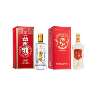 剑南春陈坛特曲+精制剑南醇52度高度白酒组合装
