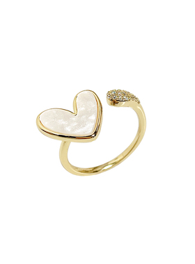 黛小西仙女礼物大爱心开口戒指