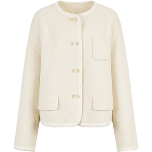 衣香丽影小香风全羊毛大衣女短款2025冬装新款小个子双面呢子外套