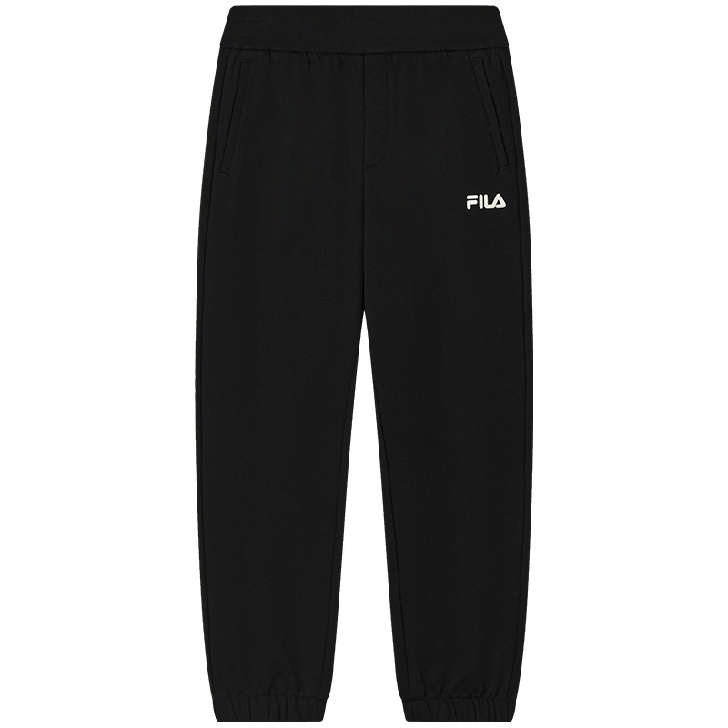 FILA斐乐情侣针织长裤2025秋冬季新款加绒卫裤男宽松收口运动裤女