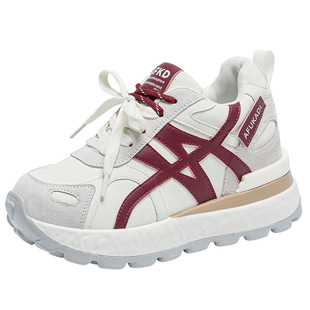 厚底8CM阿甘鞋女2025年秋冬新款休闲运动德训鞋百搭内增高小白鞋