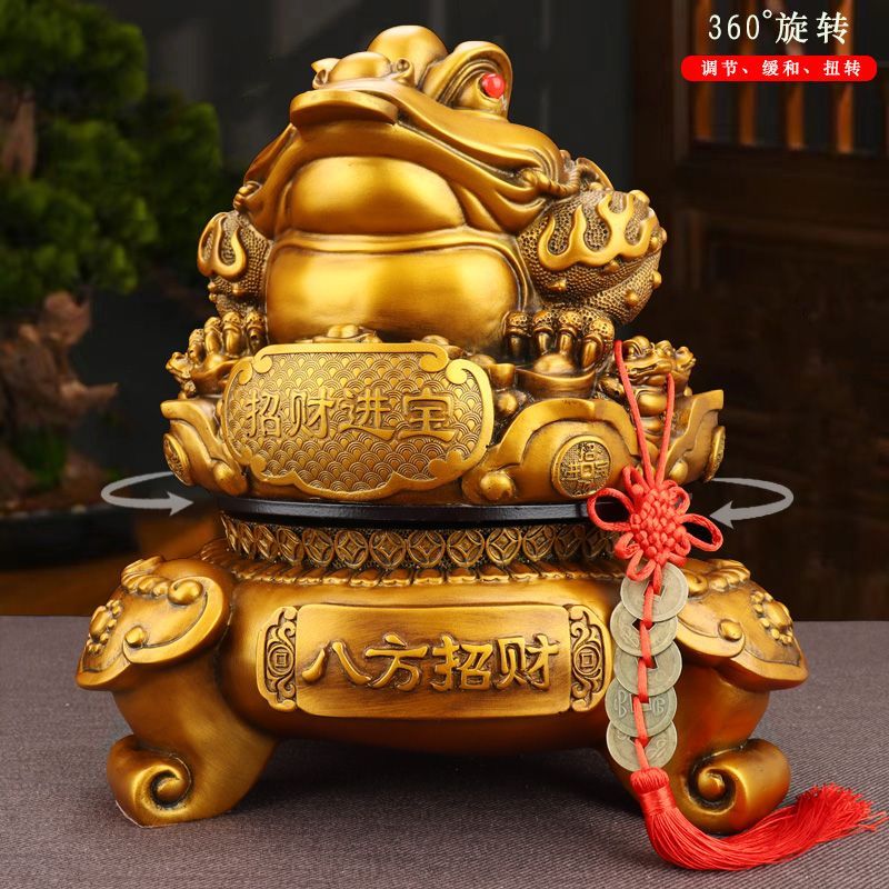三足金蝉蟾蜍招财摆件店铺做生意开业礼品公司办公桌高档家居摆设