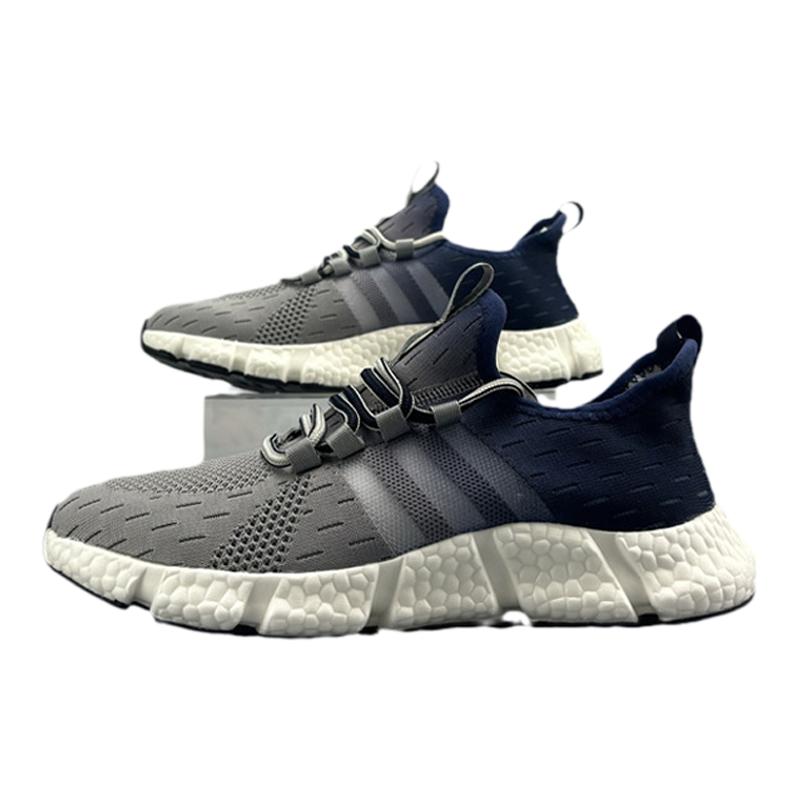 外贸尾货！爆米花男鞋夏季情侣渐变飞织网面鞋透气舒适男士跑步鞋