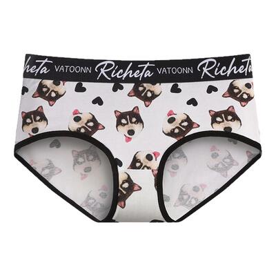 字母腰带内裤女生纯棉卡通哈士奇