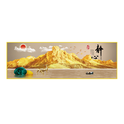 背靠金山床头装饰画墙贴画自粘