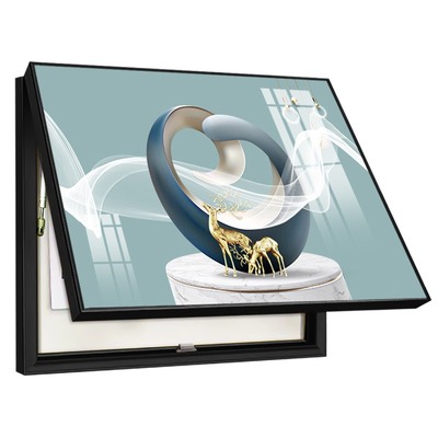 锦绣前程电表箱装饰画轻奢抽象画