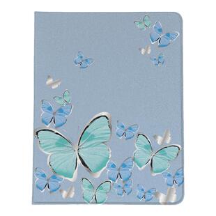 书本式适用苹果平板ipad保护壳第ipad12十11代平板保护套Air876翻盖硅胶Pro11英寸全包防摔a16带笔槽蓝蝴蝶飞