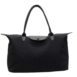 女士外出旅行包时尚大容量短途旅游收纳黑色轻便手提小型行李袋女