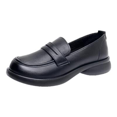 乐福鞋女2026新款英伦风黑色通勤轻便单鞋洋气工作女鞋软底小皮鞋