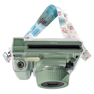 适用拍立得wide400保护套水晶高透保护壳硅胶镜头盖高透外壳防摔防刮硬壳卡通DIY贴纸便携Instax防尘防刮防蹭