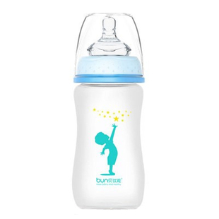 BUN贝优能玻璃奶瓶硅胶喷涂磨砂手感宽口新生儿90ml120ml160ml