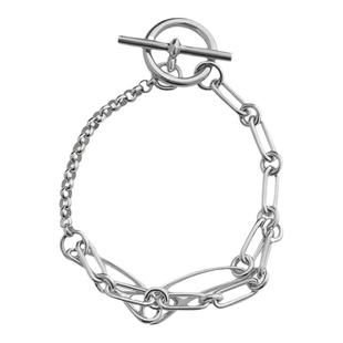 925银制饰品极简猪鼻子朋克造型欧美风轻奢高级感手环手链