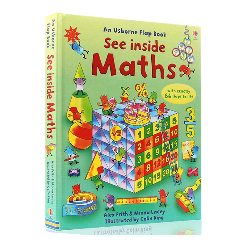 预售 进口英文原版 Usborne See inside Maths 解密数学 儿童科普英语绘本百科常识纸板翻翻书 看里面系列 课外读物 大开
