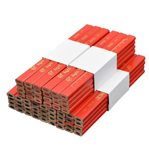 红蓝双色铅笔木工专用特种粗芯黑色红色扁芯扁头绘图划线记号笔