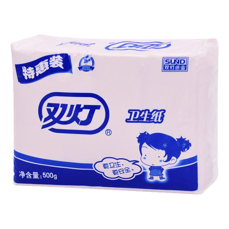 双灯平板卫生纸厕纸500克12包