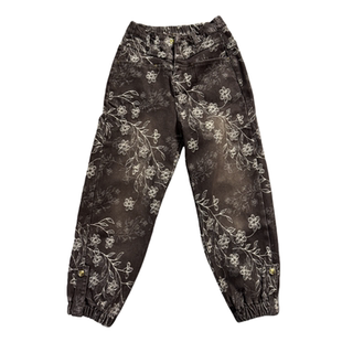 欧货2025冬季新款加绒加厚复古提花显瘦牛仔女裤显瘦时尚束腿女裤