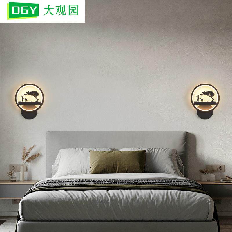 新中式爆款床头灯卧室挂主客厅奢轻床头卧壁灯壁挂式墙床头灯壁灯