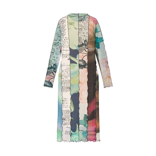 Desigual【博主同款】抽象拼贴印花弹力修身长款连衣裙
