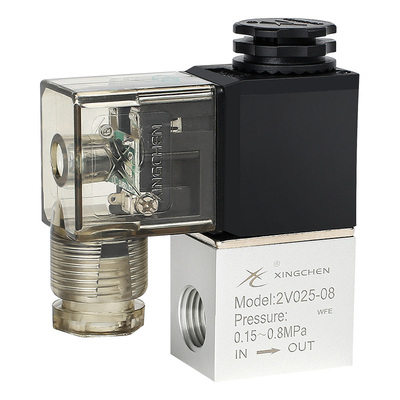星辰气动一进一出 二位二通电磁阀2V025-08-06DC24V 12V 220V线圈