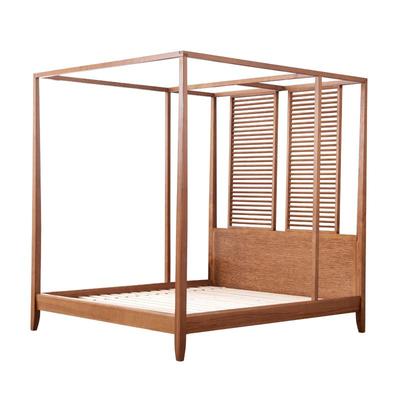 东南亚风格四柱槟榔色民宿拔步床