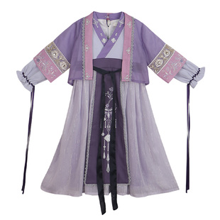 全程锦绣儿童汉服襦裙紫萱苗疆少女异域少数民族风女童紫色演出服
