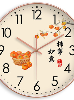 自动对时电波钟吉祥如意静音客厅