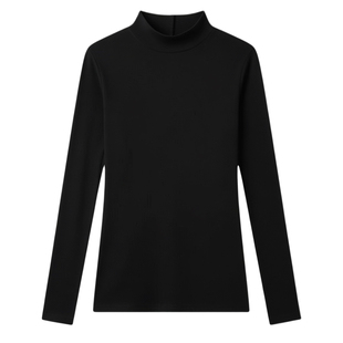 打底衫女2025新款轻奢高级感黑色中领双面德绒女士超好看内搭冬装