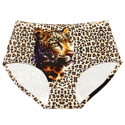 纹性感冰丝无痕女内裤印花透气孔