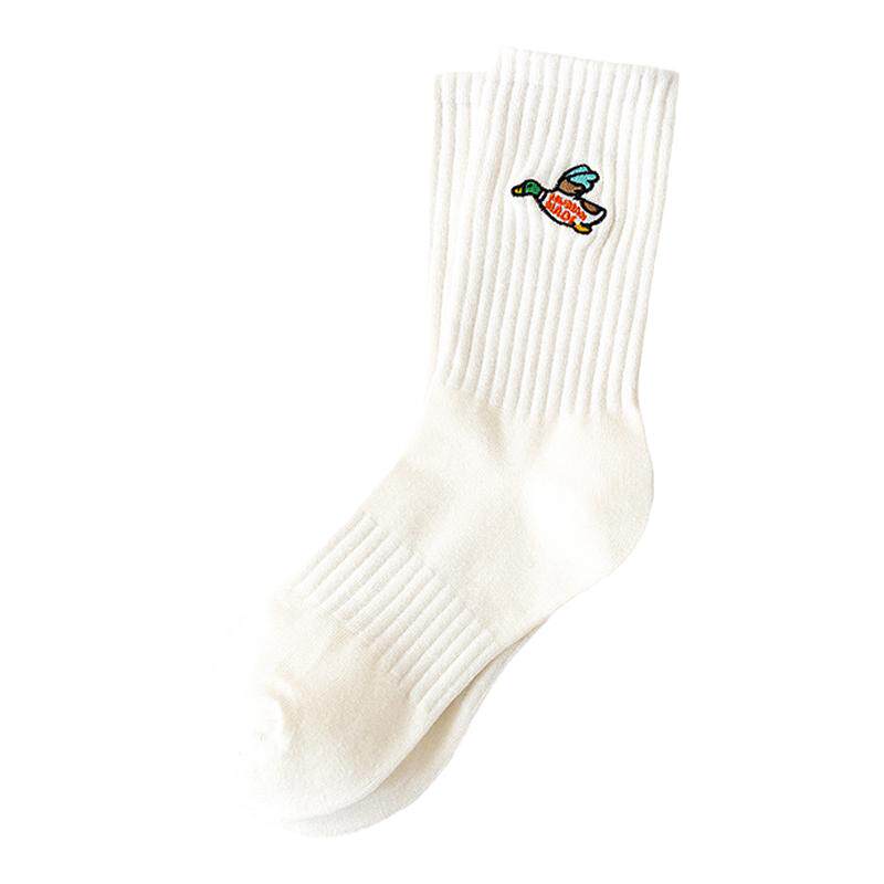 LookSocks潮牌HUMAN袜子个性刺绣爱心纯棉中筒袜ins毛巾底篮球袜