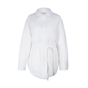 LYNEE【富士山下】白色衬衫式白鹅绒羽绒服女25冬季新款轻暖外套