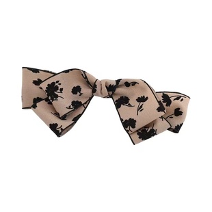 韩国布艺碎花蝴蝶结网红香蕉夹竖夹马尾发夹发量多气质百搭发饰女