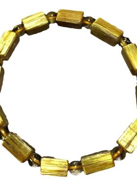 纯天然钛晶手链原石打磨竹节男女