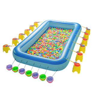 户外钓鱼玩具儿童公园广场摆地摊项目大型充气加厚磁性钓鱼池套装