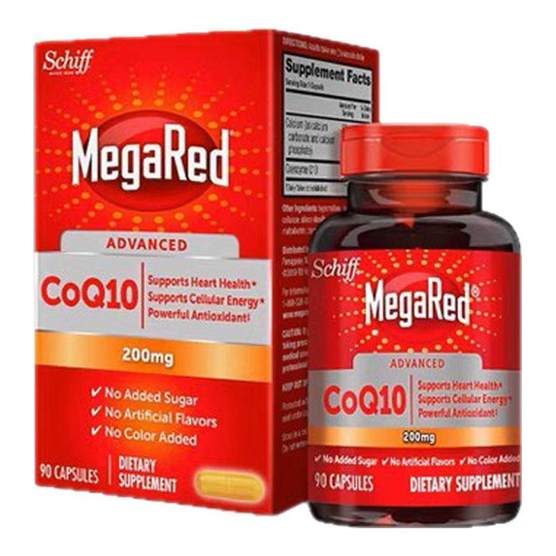 美国脉拓MegaRed高含量辅酶q10软胶囊200mg90粒保护心脑血管健康
