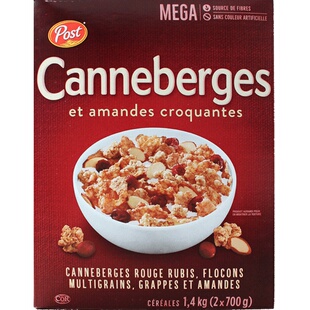 进口加拿大Post Cranberry宝氏麦片1.4kg蔓越莓扁桃仁即食早餐
