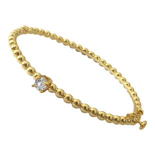 法式savi同款手镯一眼入迷入股不亏上手超美超闪锆石金色豆豆手圈