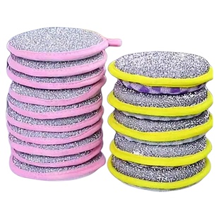 圆形海绵擦双面不粘油元宝巾吸水抹布厨房清洁洗碗锅刷百洁布