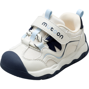 牧童学步鞋春秋新款宝宝软底轻便女童稳护鞋透气网面防撞男童鞋子