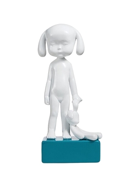 稀奇艺术玻璃留下可爱风小孩雕塑