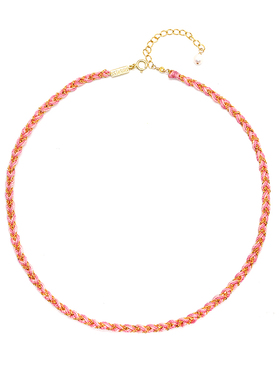 thisness许愿颈链粉色猫咪编织