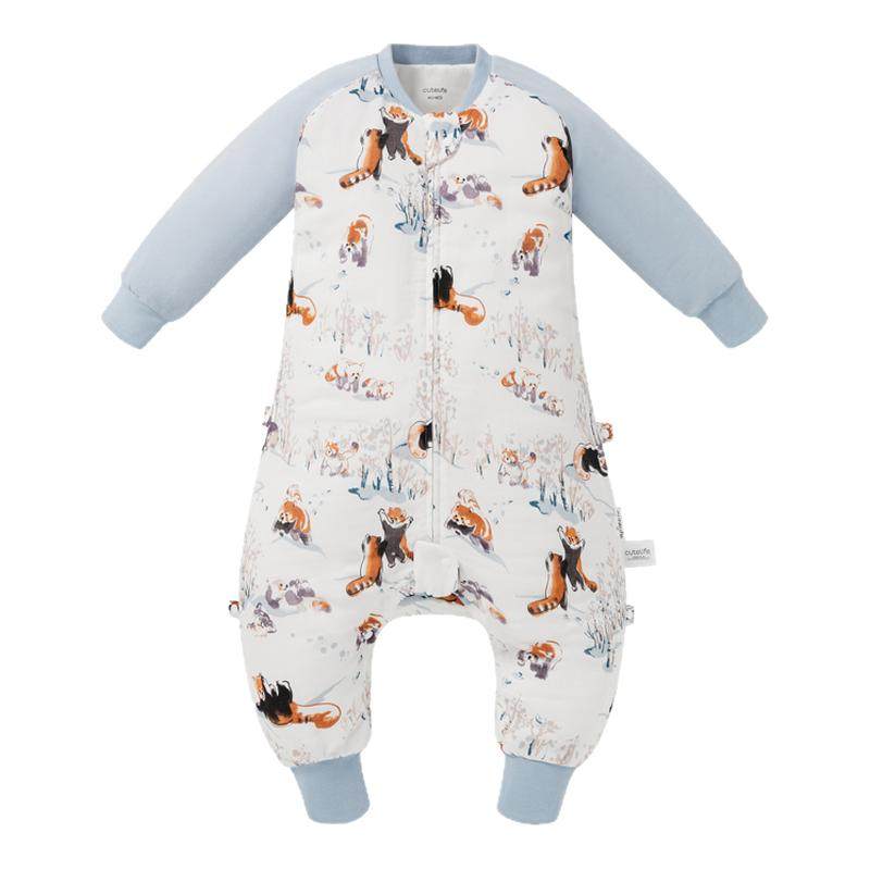 cutelife【轻羽】轻暖竹棉秋冬夹棉睡袋儿童宝宝防踢被防寒A类