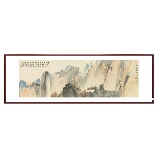 山水画客厅新中式沙发后面背景墙挂画手绘国画靠山图办公室壁画