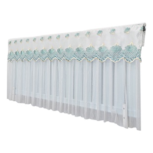 暖气片罩布艺简约遮挡老式铸铁蕾丝全包熏黑定做防尘暖气罩遮挡帘