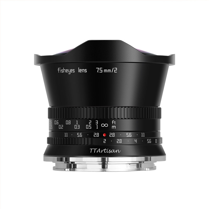 三皇冠铭匠光学apsc鱼眼镜头7.5mm F2微单适用于索尼富士徕卡广角