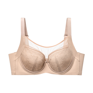 古今内衣女透气大胸显小收副乳钢圈承托透气透气抹胸文胸