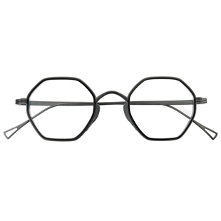 日本KameManNen万年龟眼镜框六边形超轻纯钛高度数眼镜架KMN-1232