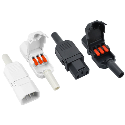 白色全铜品字插头插座电脑电动车